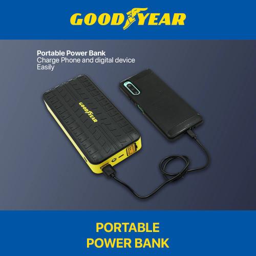 Goodyear Jump Starter Powerbank With LED Flashlight Portable 12V 400A 6400mAh