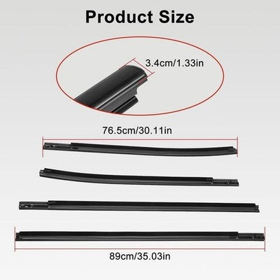 Outer Window Seals Moulding Weather Strip For Ford Ranger 4 Doors 2012 - 2021
