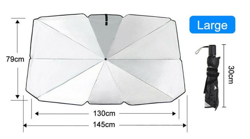 Car Windscreen Sun Shade Car Sunshade UV Heat Reflective Visor Umbrella 2 Sizes