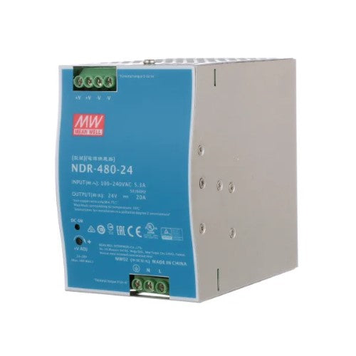 Mean Well MW NDR-480-24 480W 24V 30A Single Output DIN Rail Mount Power Supply