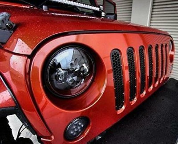 2 x 7 45W Round CREE LED Projector Angel Eye Headlight Jeep Wrangler JK/TJ/CJ