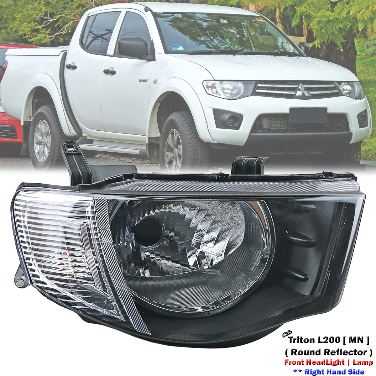 Front Right Side Clear Corner Headlight Lamp For Mitsubishi Triton 2.5 09-14