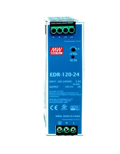 MEAN WELL EDR-120-24 Single Output DIN Rail Power Supply 24V 5Amp 120W