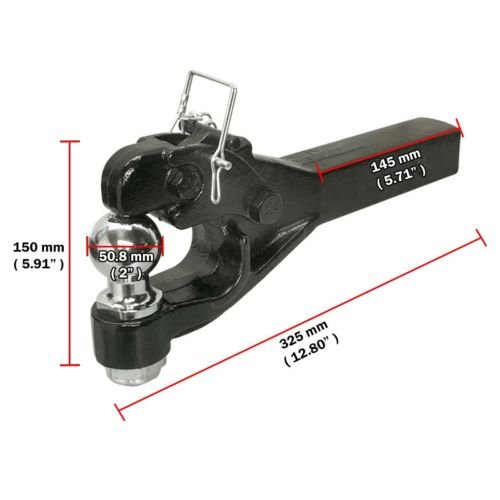 Heavy Duty 8 Ton Ball Combo Pintle Tow Hook Receiver Arm Hitch Towing 4WD Truck
