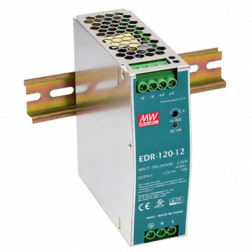 MEAN WELL EDR-120-12 Single Output DIN Rail Power Supply 12V 10 Amp 120W