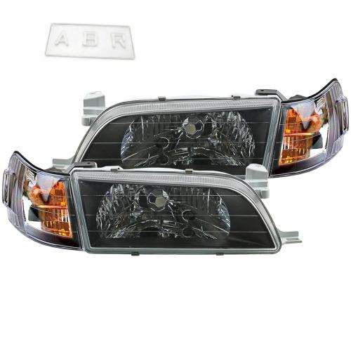 2pcs Front Black Face HeadLight Lamp Fits For Corolla Ae100 Ae101 E100