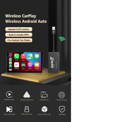 Carlinkit Wireless CarPlay Dongle | USB Adapter For IOS & Android | Universal Smart Navigation