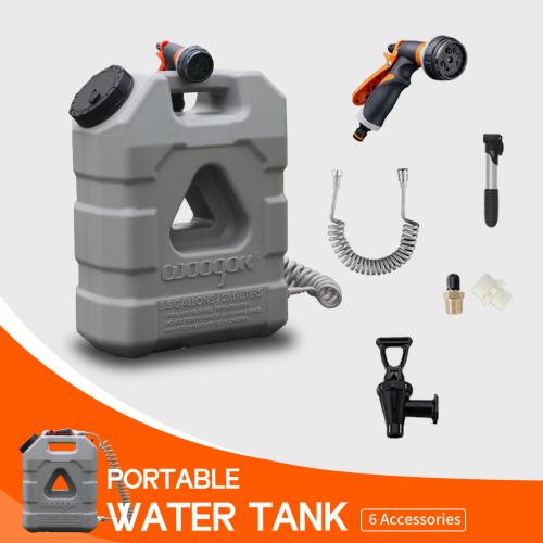 21L Portable Plastic Water Tank Camping With Tap & Shower & Manual Air Pump