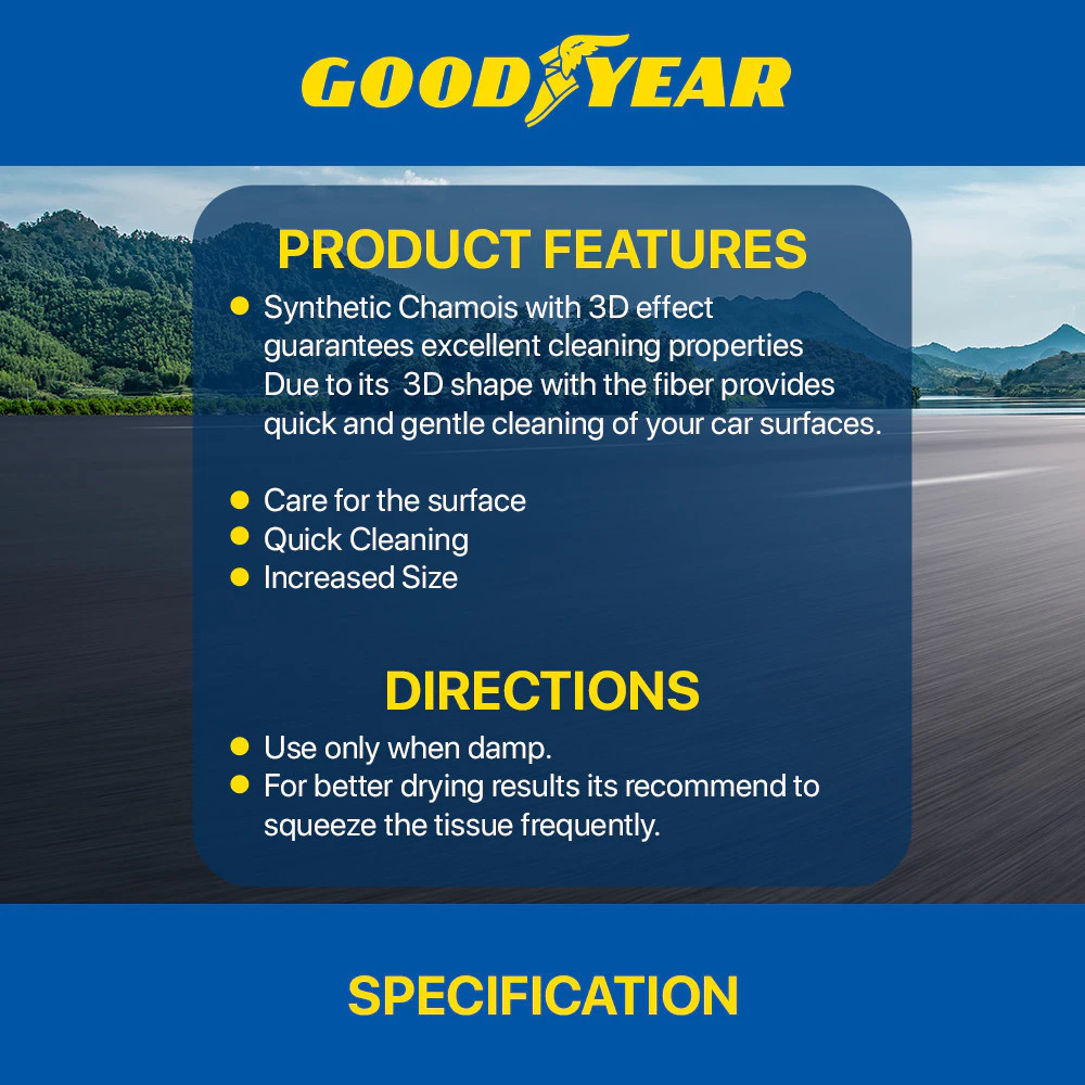 Goodyear Synthetic Cleaning Clothes Car Magic Towel Clean Cham Super Absorbent Chamois Microfiber - L