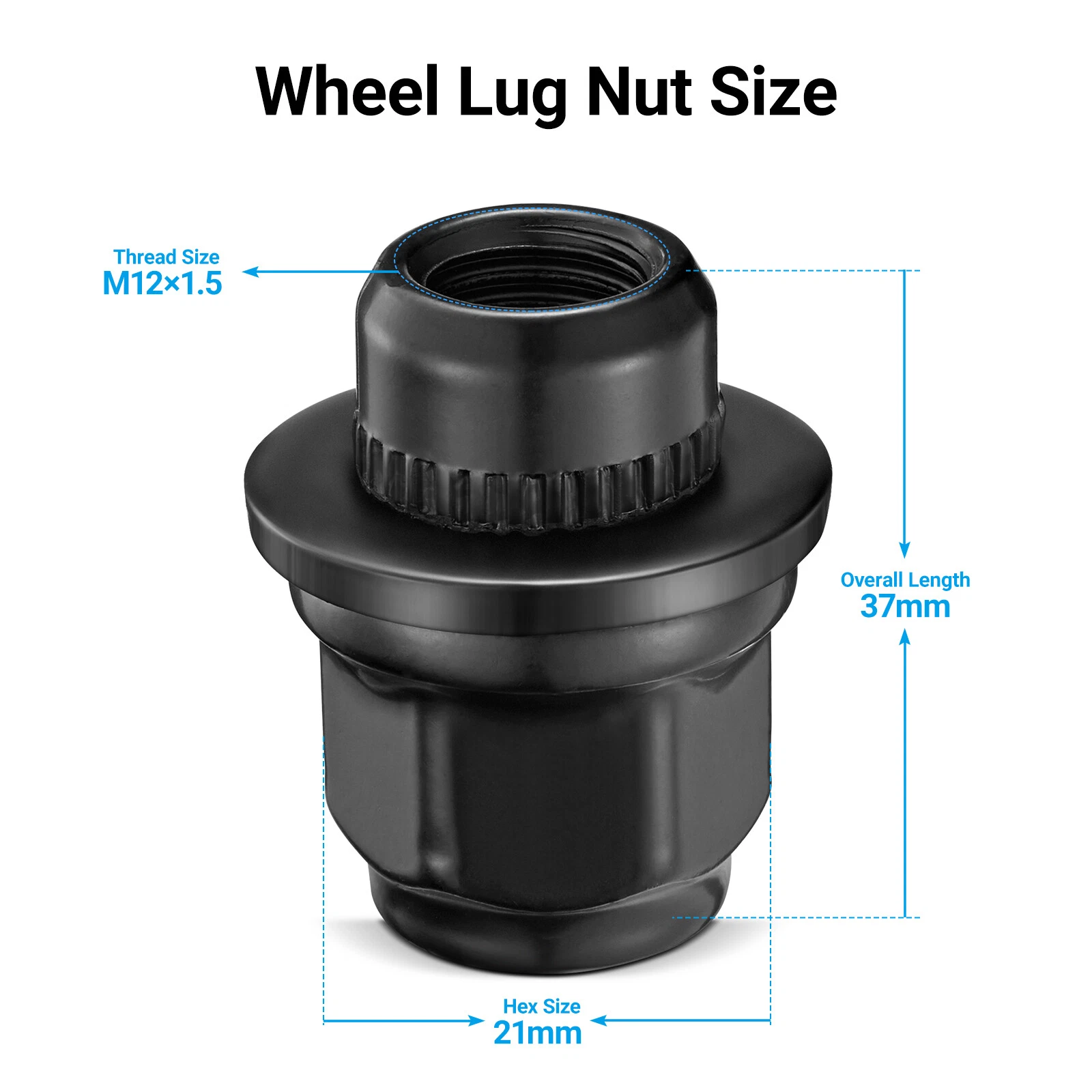 24x M12x1.5 Black Wheel Lug Nuts For TOYOTA HILUX SR SR5 2005-2025 Colorado