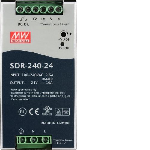 Mean Well SDR-240-24 24V 10 A 240W Slim DIN Rail Power Supply with PFC Function