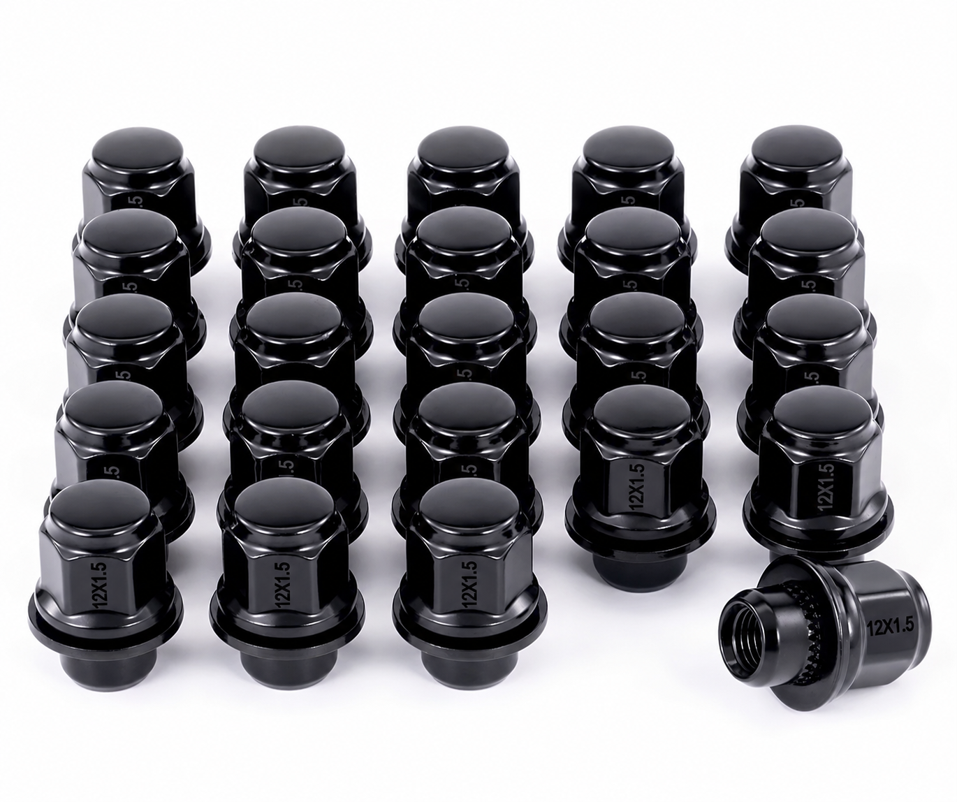 24x M12x1.5 Black Wheel Lug Nuts For TOYOTA HILUX SR SR5 2005-2025 Colorado
