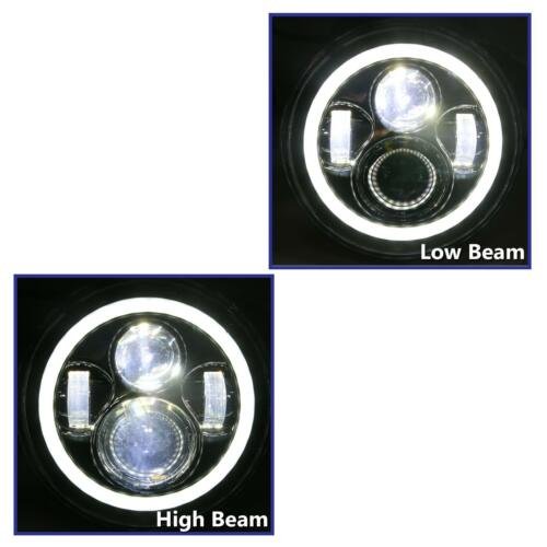 2 x 7 45W Round CREE LED Projector Angel Eye Headlight Jeep Wrangler JK/TJ/CJ