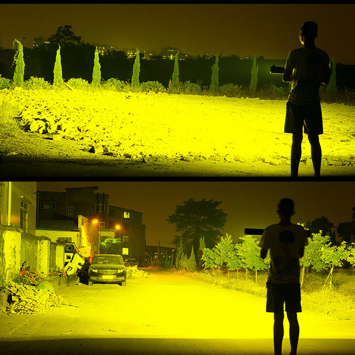 23'' inch 30000LM 360W Yellow Tri-Row LED Work Light Bar Spot Offroad Car Truck