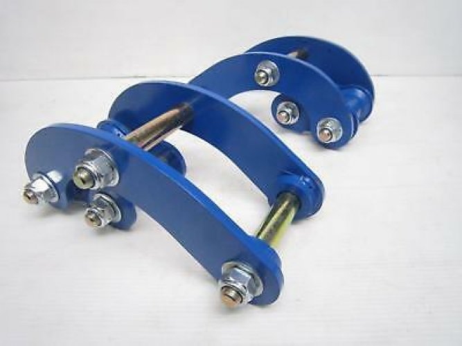 Extended 2~inch Comfort Blue Shackles fits Navara Frontier Bravado D22 1998-2004