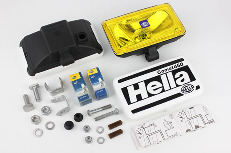 1 Pair HELLA Comet 450 Yellow Lens H3 12V Driving Spot Light Fog Lamp Universal