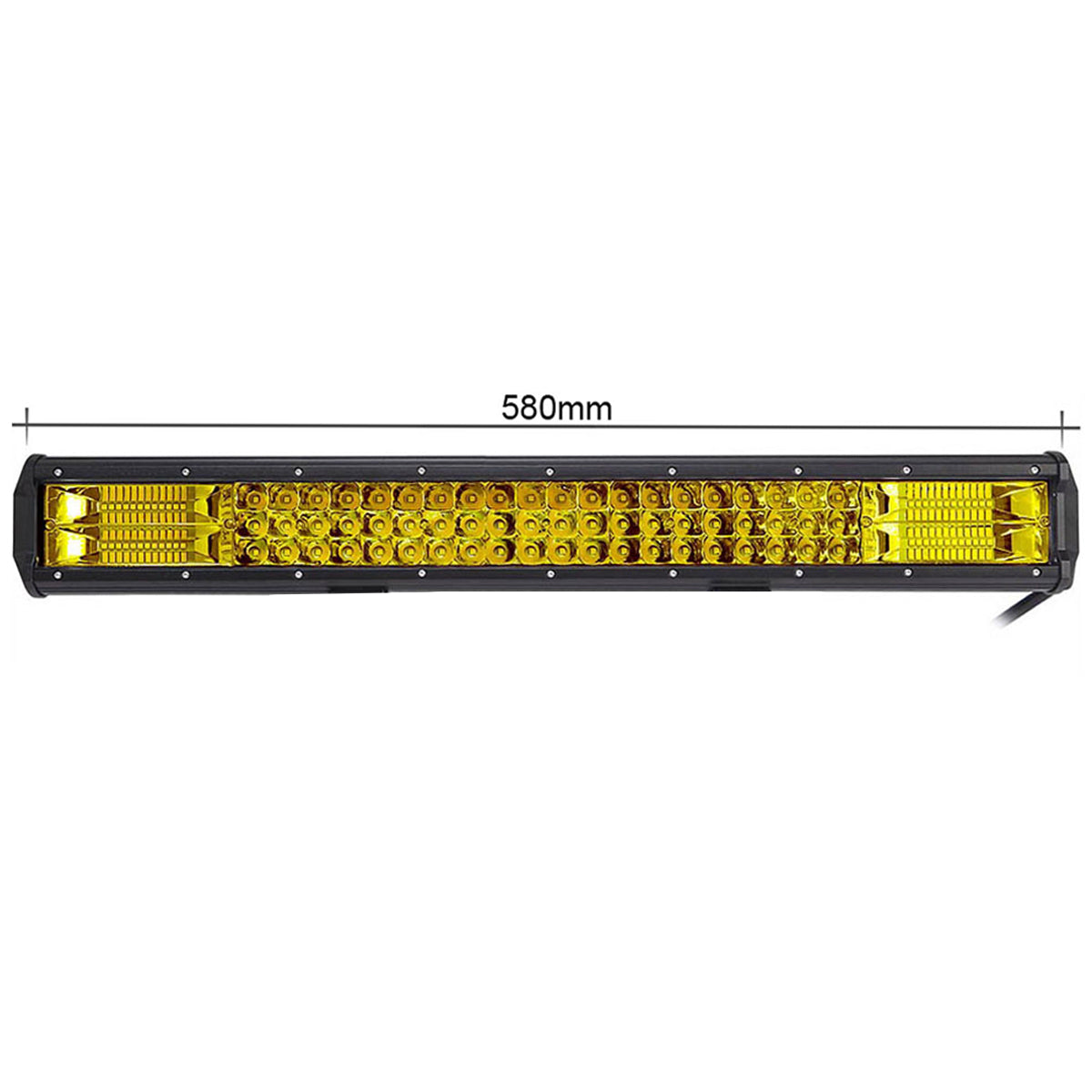 23'' inch 30000LM 360W Yellow Tri-Row LED Work Light Bar Spot Offroad Car Truck