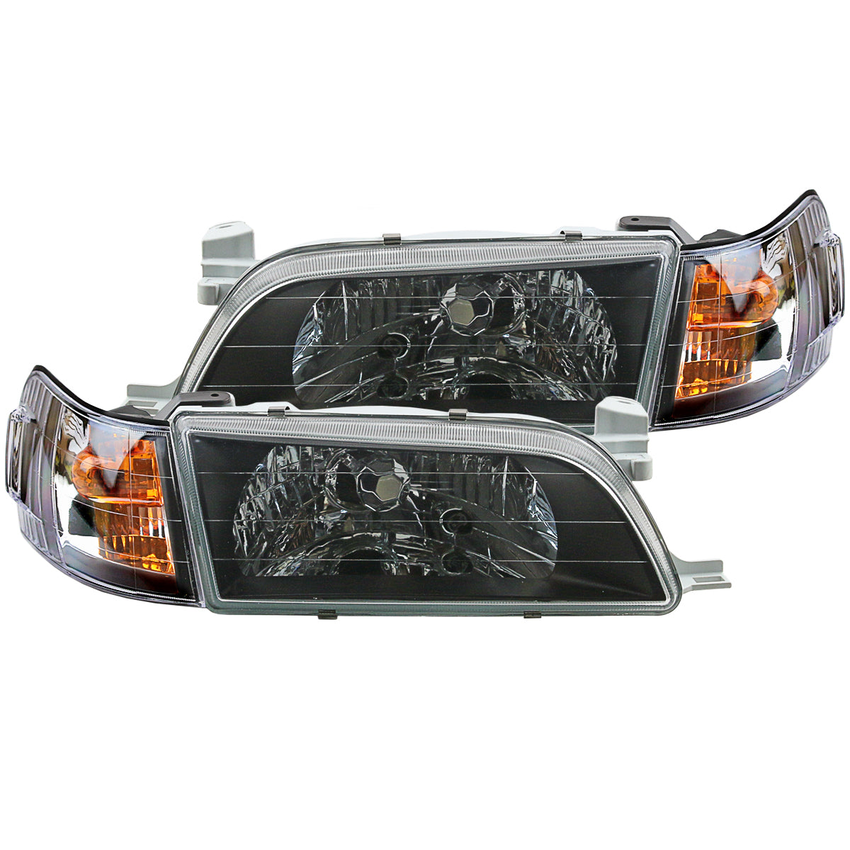 2pcs Front Black Face HeadLight Lamp Fits For Corolla Ae100 Ae101 E100