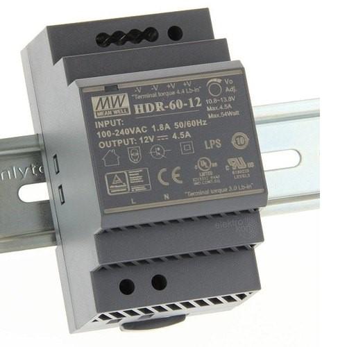 Mean Well MW HDR-60-12 54W 12V 4.5A Single Output Switching Power Supply