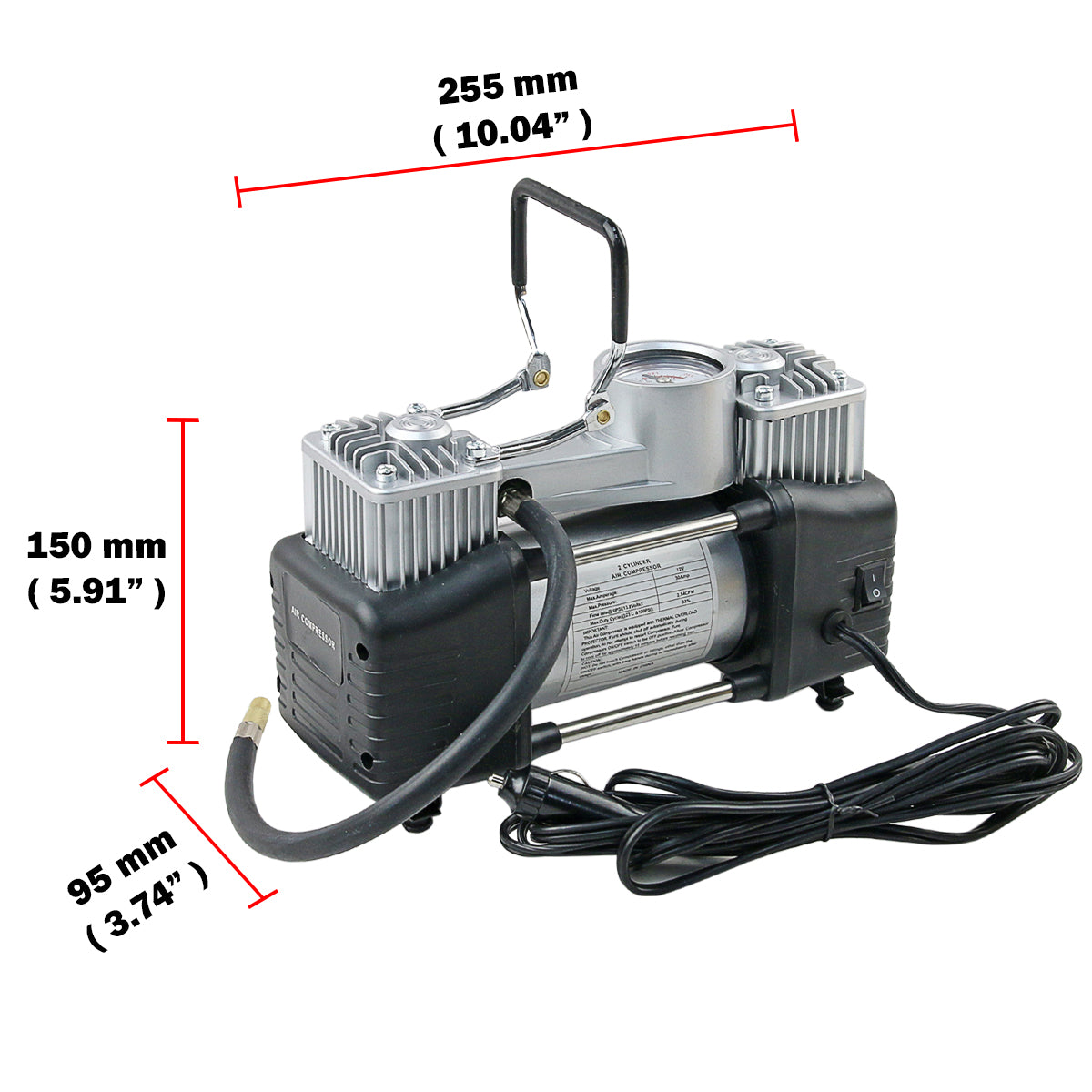 12V 150PSI Portable Air Compressor Car Tyre Inflator 35LPM Heavy Duty Tire Pump