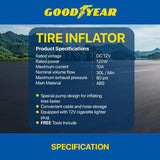 Goodyear Air Compressor Conch Design Tyre Inflator Air Pump 12V 120W 80 PSI