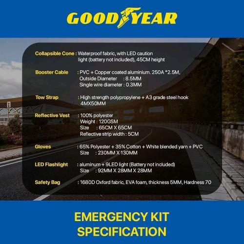 Goodyear Car Emergency Kit 7 in 1 Set Road Rescue Tool