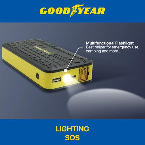 Goodyear Jump Starter Powerbank With LED Flashlight Portable 12V 400A 6400mAh
