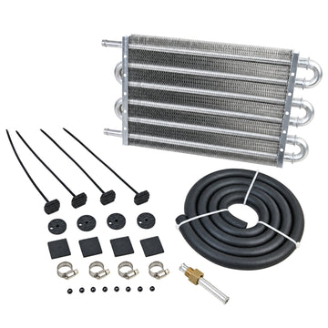 6 Row Universal Auto Transmision Aluminium Oil Cooler Converter 252x190x19mm