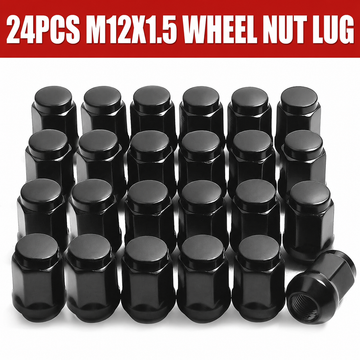 24x M12x1.5 Black Wheel Lug Nuts For Prado LandCruiser D-MAX Colorado Triton