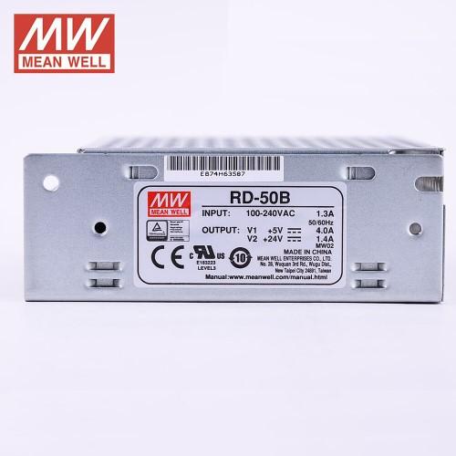 Mean Well MW RD-50B 53.6W 4A@5V & 1.4A@24V Double Output Switching Power Supply