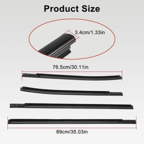Outer Window Seals Moulding Weather Strip For Ford Ranger 4 Doors 2012 - 2021