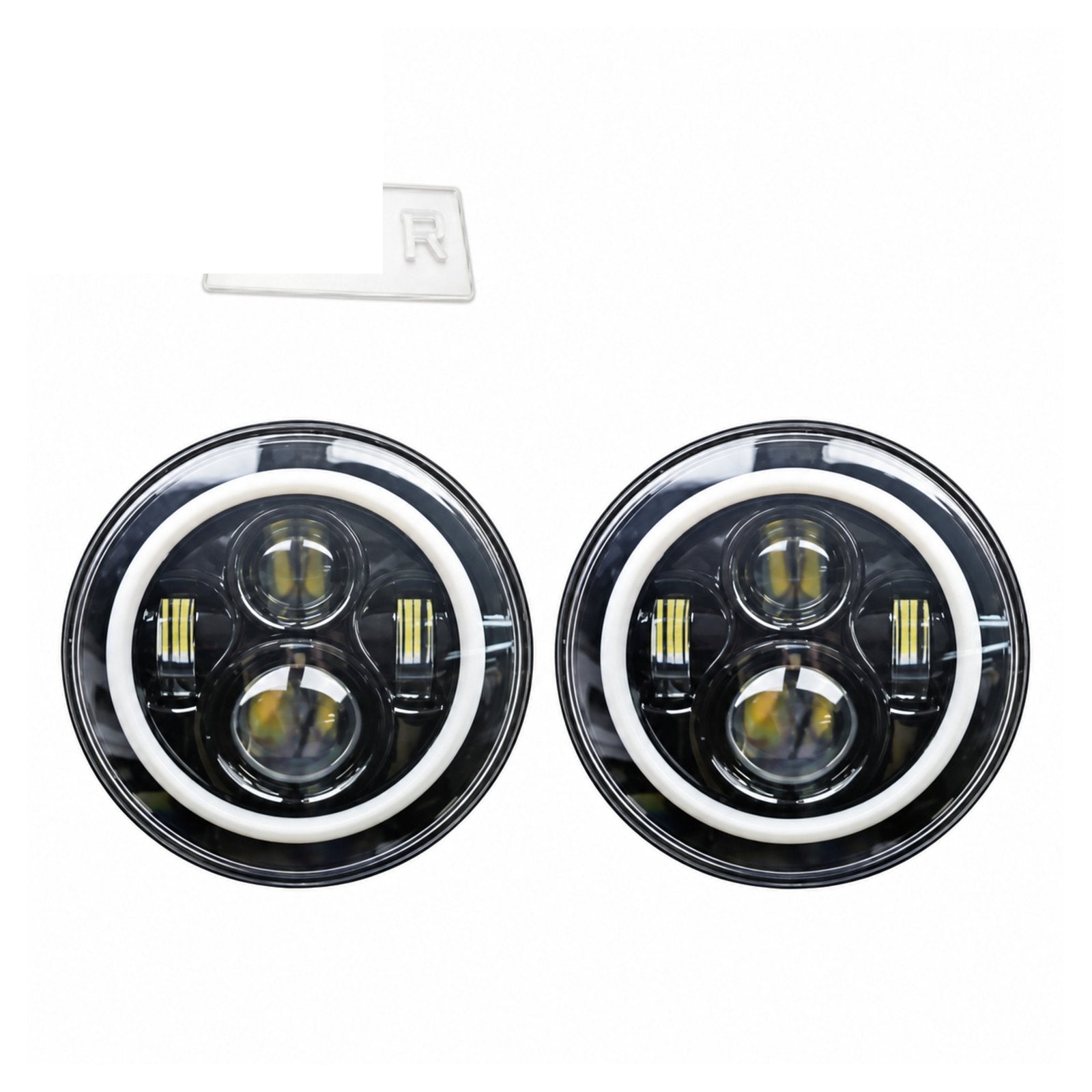 2 x 7 45W Round CREE LED Projector Angel Eye Headlight Jeep Wrangler JK/TJ/CJ