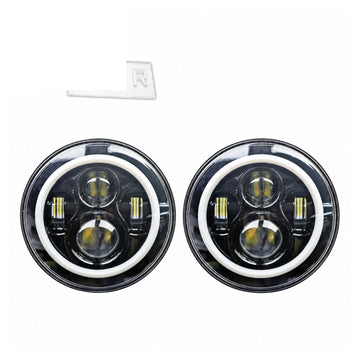 2 x 7 45W Round CREE LED Projector Angel Eye Headlight Jeep Wrangler JK/TJ/CJ