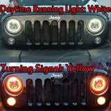 2x 7 Inch 40W Round CREE LED Projector Angel Eye Headlight For Wrangler JK/TJ/CJ