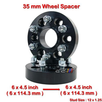 2x 35mm 12x1.25 6x114.3mm Hub Centric Wheel Spacer For Nissan Navara D40 NP300