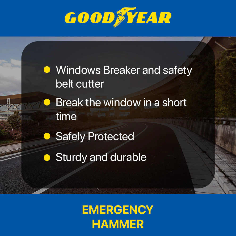 Goodyear Car Safety Hammer Car Window Galss Breaker Auto Mini Life-Saving Escape