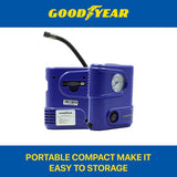 Goodyear Air Compressor Tire Air Pump 120PSI 12V 75W 10A With Storage Bag