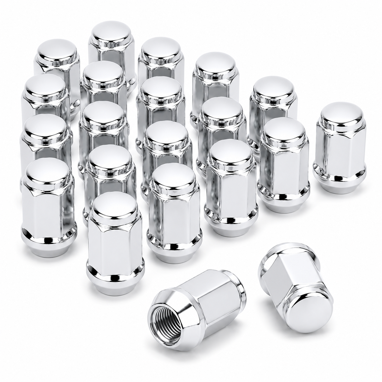 24x M12x1.5 Chrome Wheel Lug Nuts For Prado LandCruiser D-MAX Colorado Triton