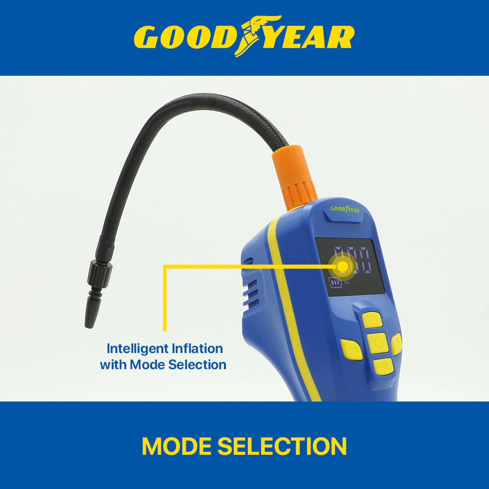 Goodyear Wireless Portable Small Digital Tire Pressure Detection Inflator Pump for Car Bike Motorcycle