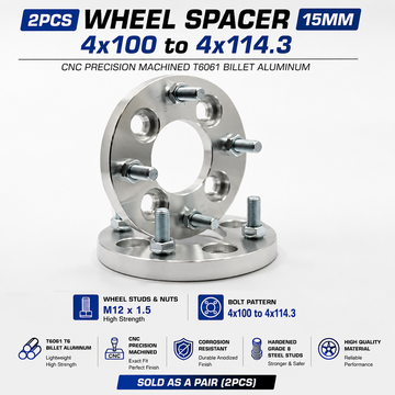2pcs 15mm 4x100 to 4x114.3 Conversion Wheel Spacers for Proton Satria Saga Civic