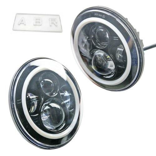 2x 7 Inch 40W Round CREE LED Projector Angel Eye Headlight For Wrangler JK/TJ/CJ
