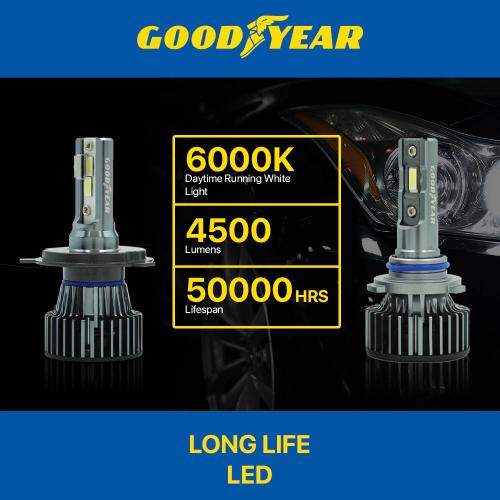 Goodyear LS3 LED Headlight Bulb Set - H1/H4/H7/H8/H11/9005 12V&24V 6000K