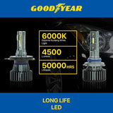 Goodyear LS3 LED Headlight Bulb Set - H1/H4/H7/H8/H11/9005 12V&24V 6000K