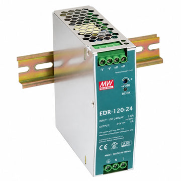 MEAN WELL EDR-120-24 Single Output DIN Rail Power Supply 24V 5Amp 120W