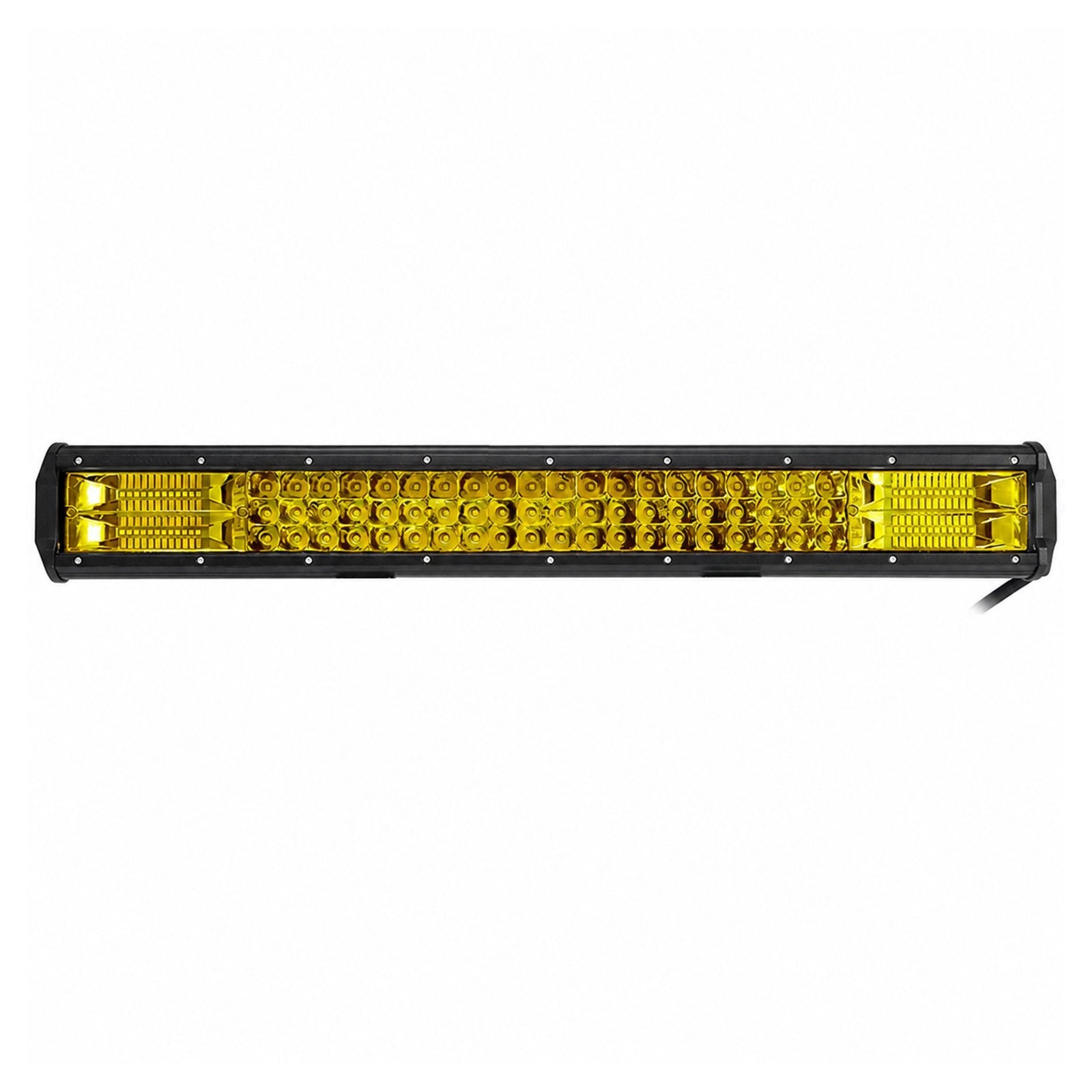 23'' inch 30000LM 360W Yellow Tri-Row LED Work Light Bar Spot Offroad Car Truck