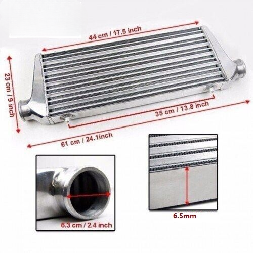 Intercooler FMIC Plate Full Aluminum Bar Front Mount 450x230x65MM 2.5"Outlet