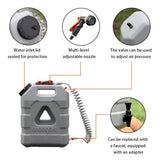 21L Portable Plastic Water Tank Camping With Tap & Shower & Manual Air Pump