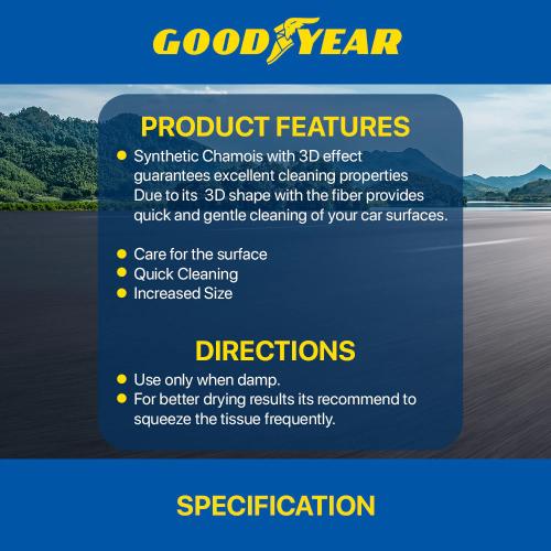 Goodyear Synthetic Cleaning Clothes Towel Super Absorbent Chamois Microfiber - M