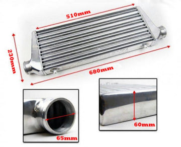 Front Mount Intercooler 510X230X65 Inlet Outlet 2.5" Aluminium Bar Plate