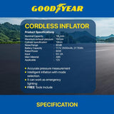 Goodyear Portable Air Compressor 12V 150 PSI Air Pump Compact Quiet LED Screen